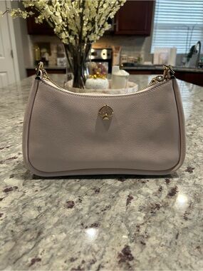 kate spade Blush Pebbled Leather Shoulder Bag w/Sparkly Pink Spade Logo